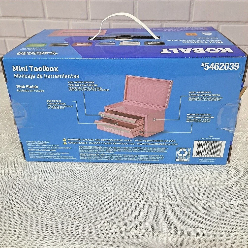 Kobalt Mini Toolbox Pink 2-Drawer Small‎ Tool Chest Organizer 5462039 NEW